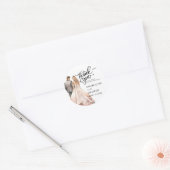 Vielen Dank für Ihre Hochzeit Bride Groom Back Wat Runder Aufkleber (Umschlag)