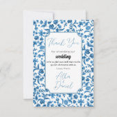 Vielen Dank für Ihre Hochzeit Chintz Blue & White  Dankeskarte (Vorderseite)