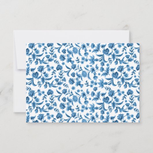 Vielen Dank für Ihre Hochzeit Chintz Blue & White  Dankeskarte (Rückseite)