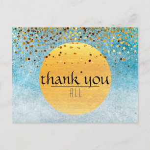 Vielen Dank für Ihre Hochzeit Confetti Glitzer Sky Postkarte