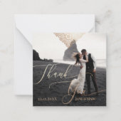 Vielen Dank für Ihre Hochzeit Custom Foto Squared Mitteilungskarte (Vorderseite)