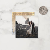 Vielen Dank für Ihre Hochzeit Custom Foto Squared  Mitteilungskarte (Vorderseite/Rückseite Beispiel)