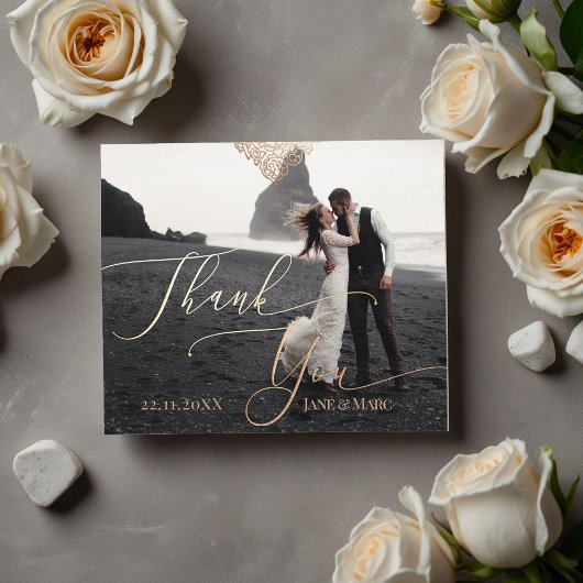 Vielen Dank für Ihre Hochzeit Custom Foto Squared  Mitteilungskarte