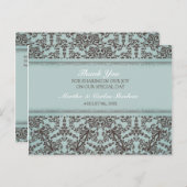Vielen Dank für Ihre Hochzeit Damask Postcard Postkarte (Vorne/Hinten)