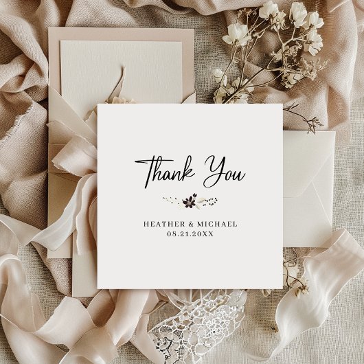 Vielen Dank für Ihre Hochzeit Dankbarkeit Elegant