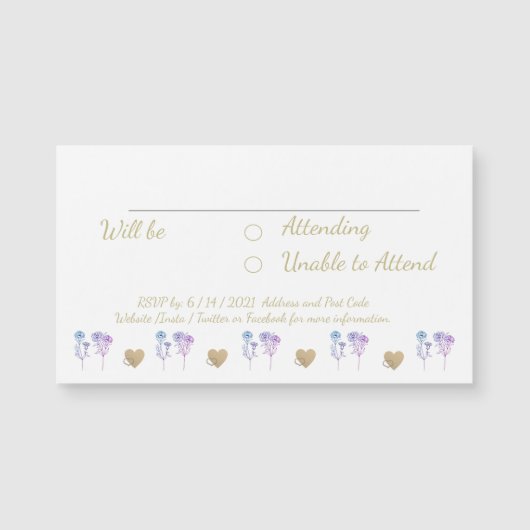 Vielen Dank für Ihre Hochzeit einfache elegante Ka Magnetkarte (Vorderseite)