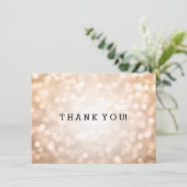 Vielen Dank für Ihre Hochzeit Hinweis Copper Glitz Einladung (Stehend Vorderseite)