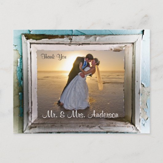 Vielen Dank für Ihre Hochzeit Postcard Unique Fram Postkarte (Vorderseite)