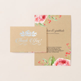 Vielen Dank für Ihre Hochzeit romantische Rose Lux Folienkarte