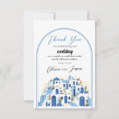 Vielen Dank für Ihre Hochzeit Santorini Griechenla Dankeskarte (Vorderseite)