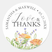 Vielen Dank für Ihre Hochzeit Sticker Wasserfarbe (Vorderseite)