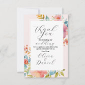 Vielen Dank für Ihre Hochzeit Summer Florals Verlo Dankeskarte (Vorderseite)