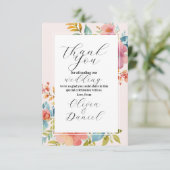 Vielen Dank für Ihre Hochzeit Summer Florals Verlo Dankeskarte (Stehend Vorderseite)