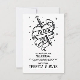 Vielen Dank für Ihre Hochzeit Traditionelles Tatto Dankeskarte