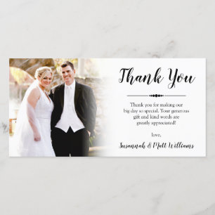 Vielen Dank für Ihre Hochzeit und Ihr Foto Dankeskarte
