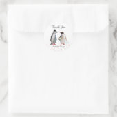 Vielen Dank für Ihre Hochzeit und Ihr Pinguin Coup Runder Aufkleber (Tasche)