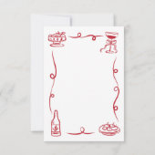 Vielen Dank für Ihre Hochzeit Whimsical Hand Drawn Dankeskarte (Rückseite)