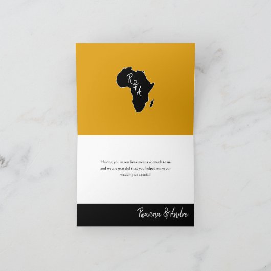 Vielen Dank für Ihre Hochzeitkarte Afrika Inspirie Karte (Innenseite)