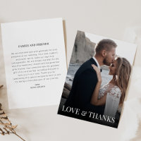Vielen Dank für Ihre Hochzeitkarte mit Foto und Na