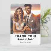 Vielen Dank für Ihre Hochzeitkarte Save The Date (Stehend Vorderseite)