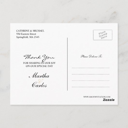 Vielen Dank für Ihre Hochzeitstorte Postkarte (Rückseite)