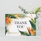 Vielen Dank für Ihre horizontalen Vögel im Paradie Dankeskarte (Stehend Vorderseite)