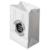 Vielen Dank für Ihre individuelle Logorunde Mittlere Geschenktüte (Vorderseite Schrägansicht)