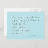 Vielen Dank für Ihre inspirierende Zitat-Postkarte Postkarte (Vorne/Hinten)