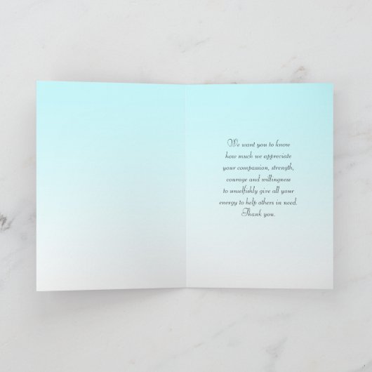 Vielen Dank für Ihre Karte für Krankenschwester od (Innenseite)