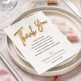 Vielen Dank für Ihre Karte in 3D Gold Text Desk