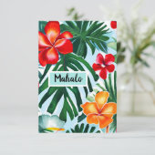 Vielen Dank für Ihre Karte mit hawaiianischer Form (Stehend Vorderseite)