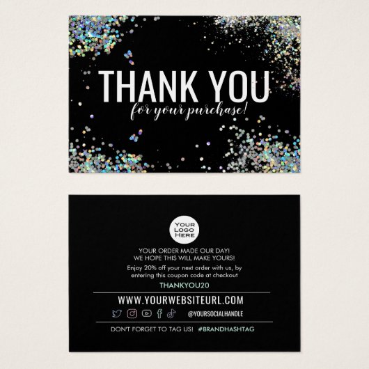 Vielen Dank für Ihre Käuferermäßigungskarte (Vorne & Hinten)