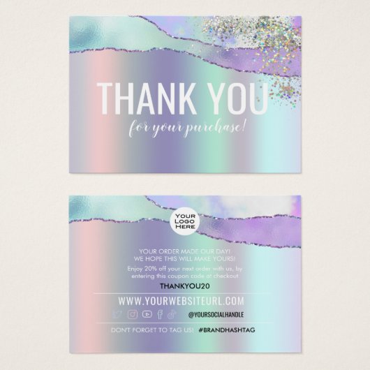 Vielen Dank für Ihre Käuferermäßigungskarte (Vorne & Hinten)