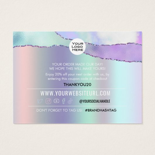 Vielen Dank für Ihre Käuferermäßigungskarte (Rückseite)