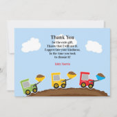 Vielen Dank für Ihre Konstruktionen Trucks Card Dankeskarte (Vorderseite)