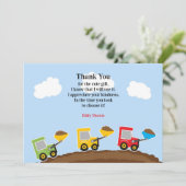 Vielen Dank für Ihre Konstruktionen Trucks Card Dankeskarte (Stehend Vorderseite)