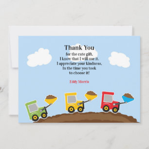 Vielen Dank für Ihre Konstruktionen Trucks Card Dankeskarte