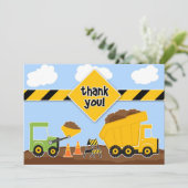 Vielen Dank für Ihre Konstruktionen Trucks Flat Ca Dankeskarte (Stehend Vorderseite)