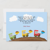 Vielen Dank für Ihre Konstruktionen Trucks Flat Ca Dankeskarte (Rückseite)