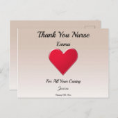 Vielen Dank für Ihre Krankenschwester mit dem groß Postkarte (Vorne/Hinten)