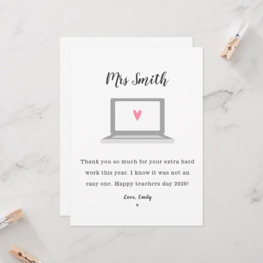 Vielen Dank für Ihre Lehrer Mentor Wertschätzung O Karte (Vorderseite/Rückseite Beispiel)