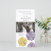 Vielen Dank für Ihre Lila gelbe Blumenkarte Dankeskarte (Stehend Vorderseite)