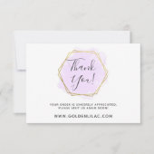 Vielen Dank für Ihre Lila Wasserfarbe und moderne  Einladung (Vorderseite)