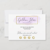 Vielen Dank für Ihre Lila Wasserfarbe und moderne  Einladung (Rückseite)