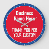 Vielen Dank für Ihre maßgeschneiderte Ladenbesitze Große Wanduhr (Vorderseite)