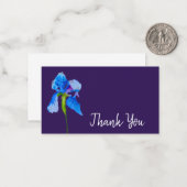 Vielen Dank für Ihre moderne blaue Blume Aquarellk Mitteilungskarte (Vorderseite/Rückseite Beispiel)