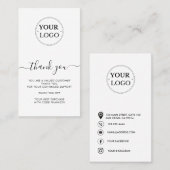 Vielen Dank für Ihre moderne Business-Logos-Discou Visitenkarte (Vorne/Hinten)