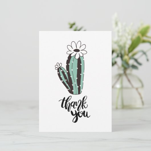 Vielen Dank für Ihre moderne Cacti Flat Card Dankeskarte (Stehend Vorderseite)