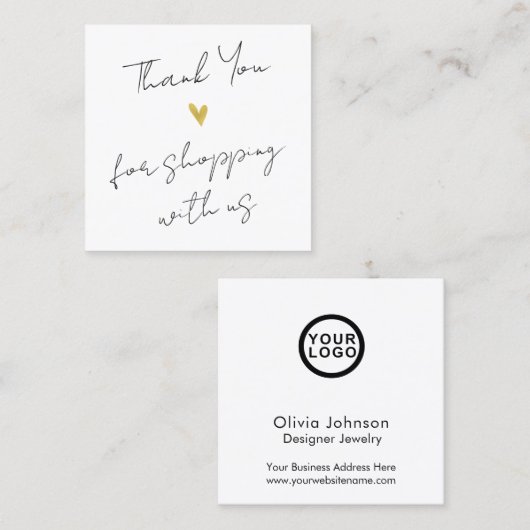 Vielen Dank für Ihre moderne elegante Visitenkarte (Vorne/Hinten)