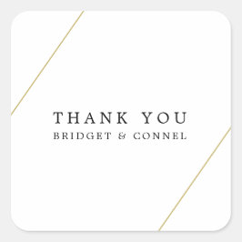 Vielen Dank für Ihre moderne geometrische Hochzeit Quadratischer Aufkleber